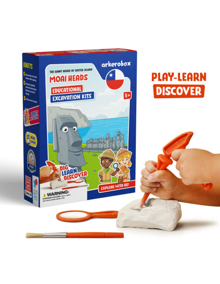 UP-ARK2452,Arkerobox - Set arheologic educational si puzzle 3D, Moai Heads