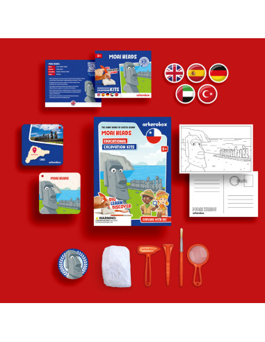 UP-ARK2452,Arkerobox - Set arheologic educational si puzzle 3D, Moai Heads