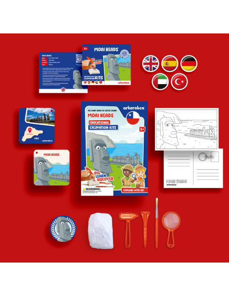 UP-ARK2452,Arkerobox - Set arheologic educational si puzzle 3D, Moai Heads
