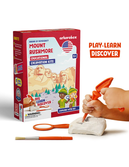 UP-ARK2469,Arkerobox - Set arheologic educational si puzzle 3D, Mount Rushmore