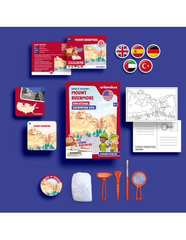 UP-ARK2469,Arkerobox - Set arheologic educational si puzzle 3D, Mount Rushmore