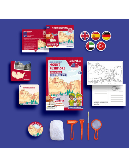 UP-ARK2469,Arkerobox - Set arheologic educational si puzzle 3D, Mount Rushmore