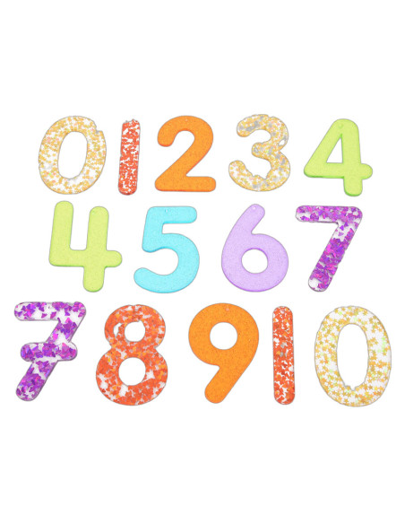 TIK72431,Set 14 numere translucide Glitter pentru tablete si mese luminoase