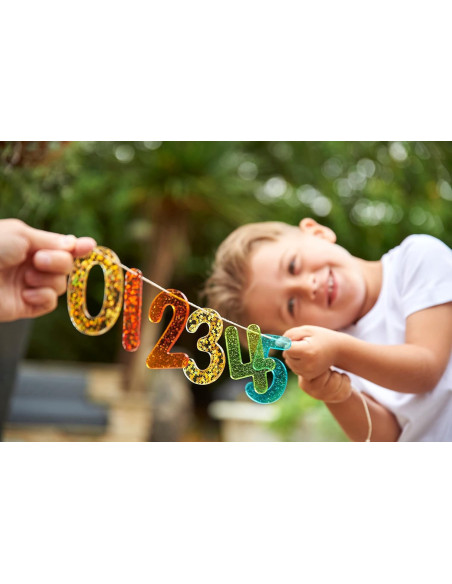 TIK72431,Set 14 numere translucide Glitter pentru tablete si mese luminoase