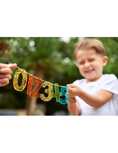 TIK72431,Set 14 numere translucide Glitter pentru tablete si mese luminoase