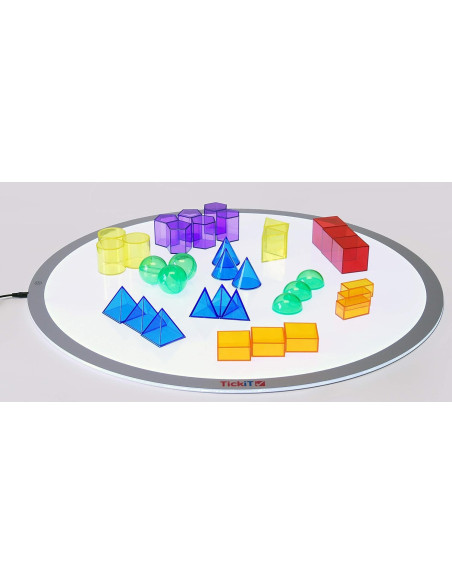 TIK73075,Set 36 corpuri geometrice translucide pentru tablete si mese luminoase