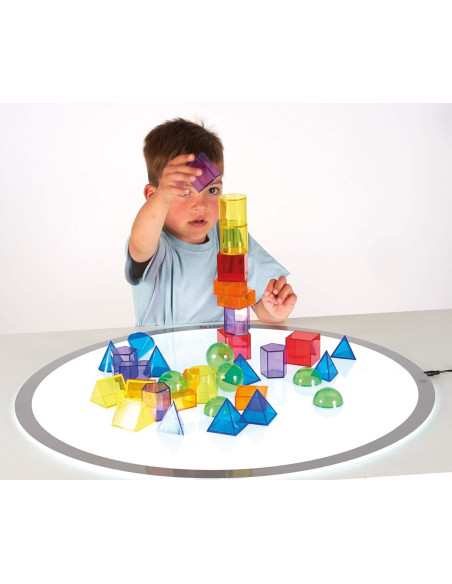 TIK73075,Set 36 corpuri geometrice translucide pentru tablete si mese luminoase