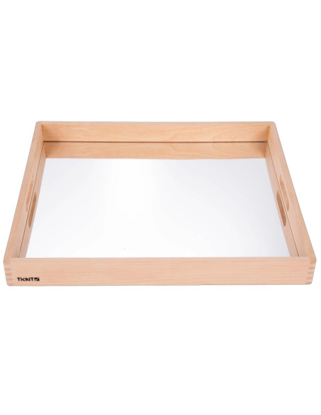 TIK73466,Tava mare din lemn cu oglinda acrilica, 500 x 435 x 50 mm, pentru activitati senzoriale
