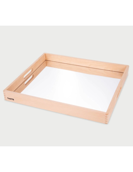 TIK73466,Tava mare din lemn cu oglinda acrilica, 500 x 435 x 50 mm, pentru activitati senzoriale
