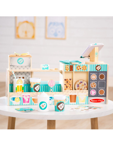 MD30602,Set de joaca din lemn cu accesorii Ne jucam de-a Cafeneaua - Barista