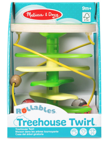 MD30735,Centru de joaca pentru dezvoltarea motricitatii la bebe si toddler Casuta din copac cu rollercoaster