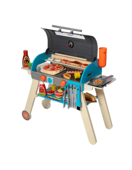 MD30608,Set de joaca din lemn cu accesorii Grill si Pizza