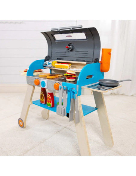 MD30608,Set de joaca din lemn cu accesorii Grill si Pizza