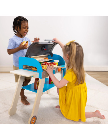MD30608,Set de joaca din lemn cu accesorii Grill si Pizza
