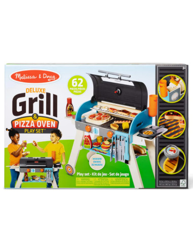 MD30608,Set de joaca din lemn cu accesorii Grill si Pizza