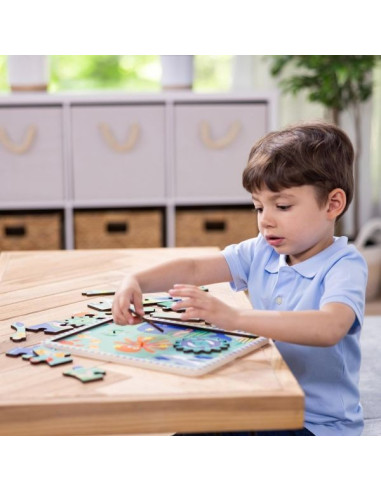MD31003,Puzzle educativ din lemn, cu rotite dintate, Oceanul, 8 piese, pentru copii 3 ani+, Melissa&Doug 31003 MD31003,Puzzle educativ din lemn, cu rotite dintate, Oceanul, 8 piese, pentru copii 3 ani+, Melissa&Doug 31003