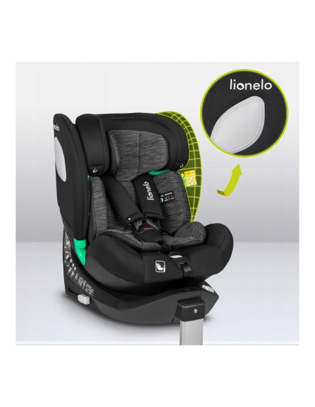 BN-LO-BRAAM_I-SIZE_BLACK_CARBON,Scaun auto, Lionelo, i-Size Braam, 0-36 Kg, 40-150 cm, Cu isofix si picior de fixare, Protectie 