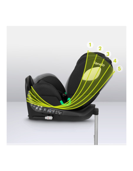 BN-LO-BRAAM_I-SIZE_BLACK_CARBON,Scaun auto, Lionelo, i-Size Braam, 0-36 Kg, 40-150 cm, Cu isofix si picior de fixare, Protectie 