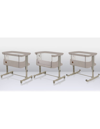 BN-LO-AURORA_BEIGE_SAND,Patut co-sleeper, Lionelo, Aurora, 3 in 1, Cu leganare si setare unghiulara, Include saltea cu densitate