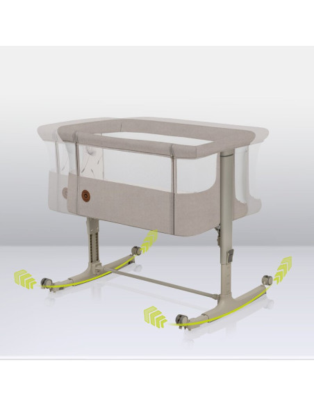 BN-LO-AURORA_BEIGE_SAND,Patut co-sleeper, Lionelo, Aurora, 3 in 1, Cu leganare si setare unghiulara, Include saltea cu densitate
