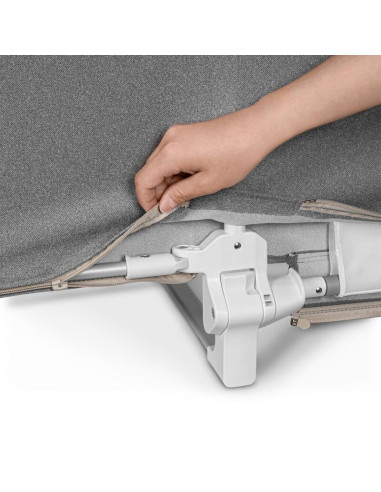 BN-LO-LORA_XL_GREY_STONE,Bariera de protectie pentru pat, Lionelo, Lora XL, Pliabila, Sistem de blocare StandSafe, Geanta de tra