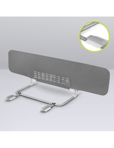 BN-LO-LORA_XL_GREY_STONE,Bariera de protectie pentru pat, Lionelo, Lora XL, Pliabila, Sistem de blocare StandSafe, Geanta de tra