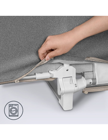 BN-LO-LORA_XL_GREY_STONE,Bariera de protectie pentru pat, Lionelo, Lora XL, Pliabila, Sistem de blocare StandSafe, Geanta de tra