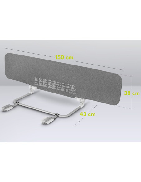 BN-LO-LORA_XL_GREY_STONE,Bariera de protectie pentru pat, Lionelo, Lora XL, Pliabila, Sistem de blocare StandSafe, Geanta de tra