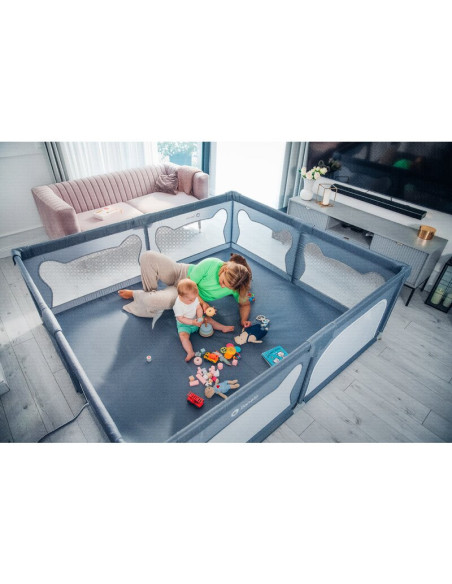 BN-LO-WILLOW_XL_GREY_CONCRETE,Tarc de joaca copii, Lionelo, Willow XL,180 x 200 cm, Pliere compacta, Include geanta de transport