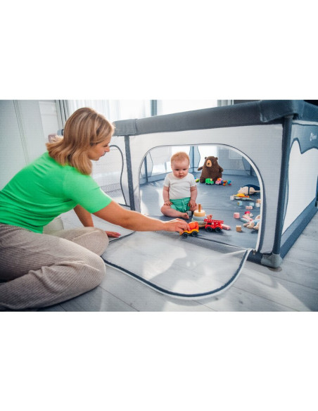 BN-LO-WILLOW_XL_GREY_CONCRETE,Tarc de joaca copii, Lionelo, Willow XL,180 x 200 cm, Pliere compacta, Include geanta de transport