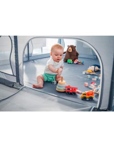 BN-LO-WILLOW_XL_GREY_CONCRETE,Tarc de joaca copii, Lionelo, Willow XL,180 x 200 cm, Pliere compacta, Include geanta de transport