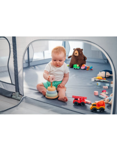 BN-LO-WILLOW_XL_GREY_CONCRETE,Tarc de joaca copii, Lionelo, Willow XL,180 x 200 cm, Pliere compacta, Include geanta de transport