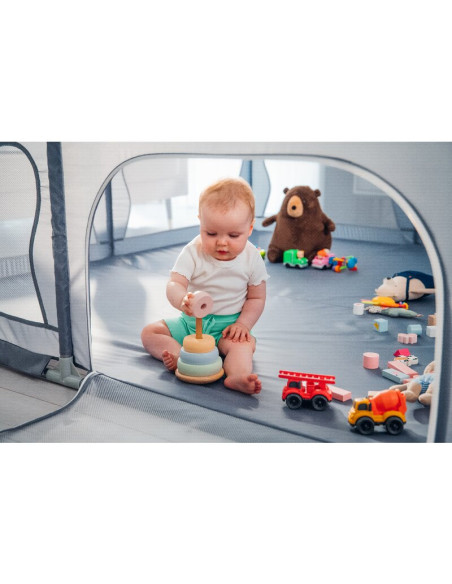 BN-LO-WILLOW_XL_GREY_CONCRETE,Tarc de joaca copii, Lionelo, Willow XL,180 x 200 cm, Pliere compacta, Include geanta de transport