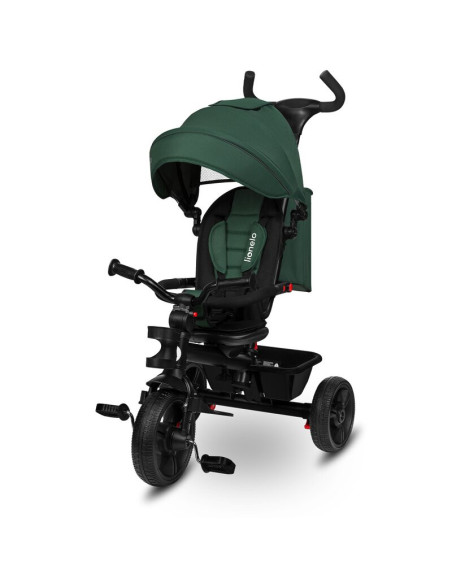 BN-LO-HAARI_GREEN_EMERALD,Tricicleta copii, Lionelo, Haari, Suport picioare, Control al directiei, Scaun reversibil, Rotire 360 