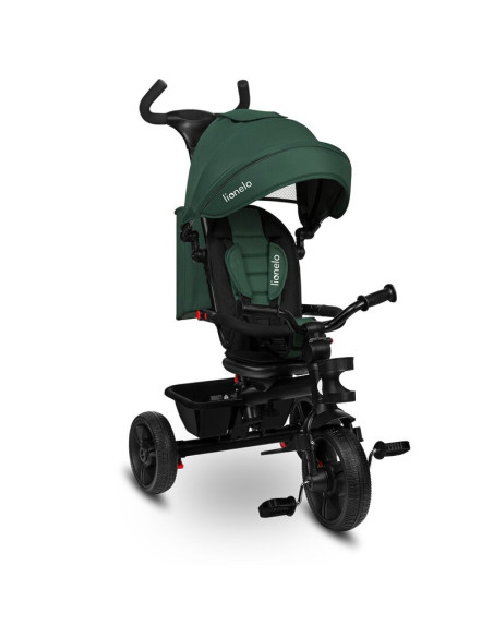BN-LO-HAARI_GREEN_EMERALD,Tricicleta copii, Lionelo, Haari, Suport picioare, Control al directiei, Scaun reversibil, Rotire 360 