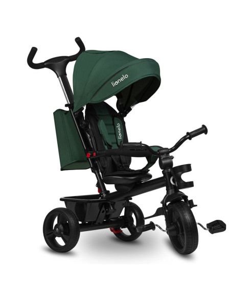 BN-LO-HAARI_GREEN_EMERALD,Tricicleta copii, Lionelo, Haari, Suport picioare, Control al directiei, Scaun reversibil, Rotire 360 