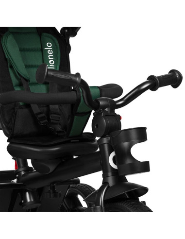 BN-LO-HAARI_GREEN_EMERALD,Tricicleta copii, Lionelo, Haari, Suport picioare, Control al directiei, Scaun reversibil, Rotire 360 