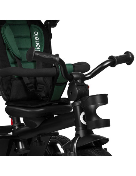 BN-LO-HAARI_GREEN_EMERALD,Tricicleta copii, Lionelo, Haari, Suport picioare, Control al directiei, Scaun reversibil, Rotire 360 