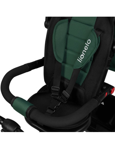 BN-LO-HAARI_GREEN_EMERALD,Tricicleta copii, Lionelo, Haari, Suport picioare, Control al directiei, Scaun reversibil, Rotire 360 