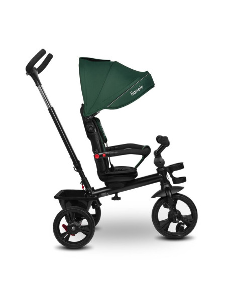 BN-LO-HAARI_GREEN_EMERALD,Tricicleta copii, Lionelo, Haari, Suport picioare, Control al directiei, Scaun reversibil, Rotire 360 