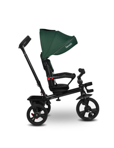 BN-LO-HAARI_GREEN_EMERALD,Tricicleta copii, Lionelo, Haari, Suport picioare, Control al directiei, Scaun reversibil, Rotire 360 