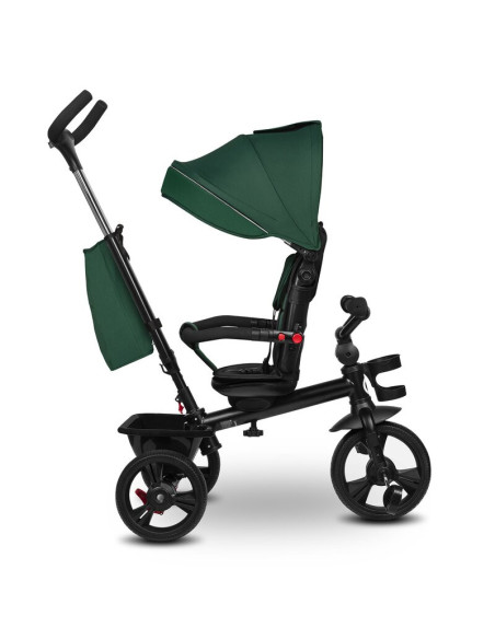BN-LO-HAARI_GREEN_EMERALD,Tricicleta copii, Lionelo, Haari, Suport picioare, Control al directiei, Scaun reversibil, Rotire 360 