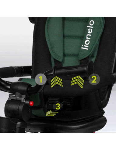 BN-LO-HAARI_GREEN_EMERALD,Tricicleta copii, Lionelo, Haari, Suport picioare, Control al directiei, Scaun reversibil, Rotire 360 