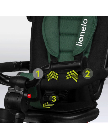 BN-LO-HAARI_GREEN_EMERALD,Tricicleta copii, Lionelo, Haari, Suport picioare, Control al directiei, Scaun reversibil, Rotire 360 