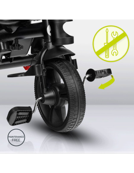 BN-LO-HAARI_GREEN_EMERALD,Tricicleta copii, Lionelo, Haari, Suport picioare, Control al directiei, Scaun reversibil, Rotire 360 