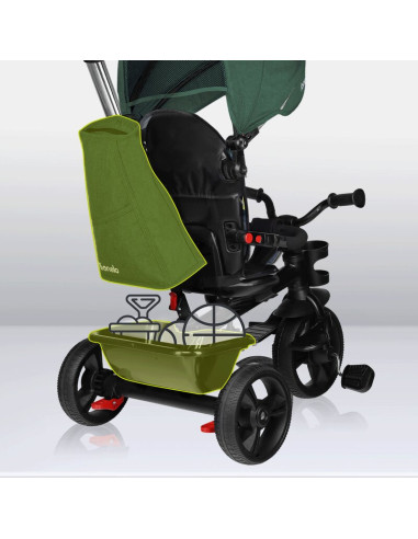BN-LO-HAARI_GREEN_EMERALD,Tricicleta copii, Lionelo, Haari, Suport picioare, Control al directiei, Scaun reversibil, Rotire 360 