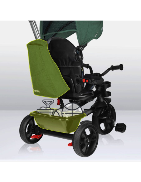 BN-LO-HAARI_GREEN_EMERALD,Tricicleta copii, Lionelo, Haari, Suport picioare, Control al directiei, Scaun reversibil, Rotire 360 