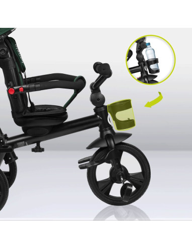 BN-LO-HAARI_GREEN_EMERALD,Tricicleta copii, Lionelo, Haari, Suport picioare, Control al directiei, Scaun reversibil, Rotire 360 