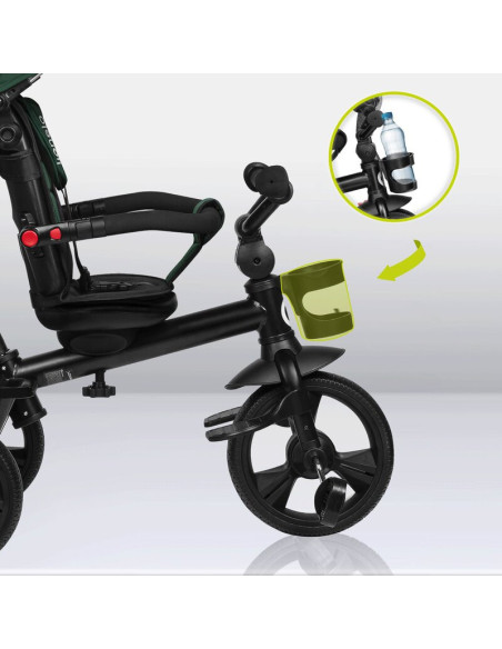 BN-LO-HAARI_GREEN_EMERALD,Tricicleta copii, Lionelo, Haari, Suport picioare, Control al directiei, Scaun reversibil, Rotire 360 