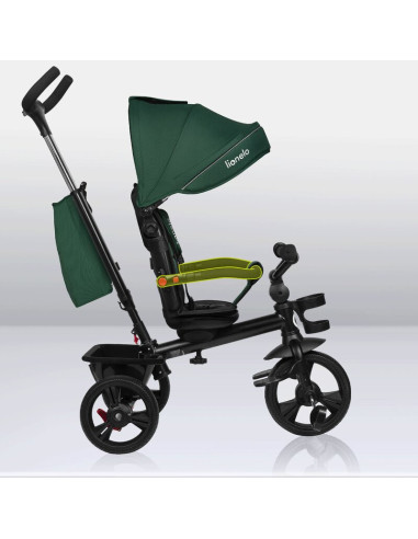 BN-LO-HAARI_GREEN_EMERALD,Tricicleta copii, Lionelo, Haari, Suport picioare, Control al directiei, Scaun reversibil, Rotire 360 